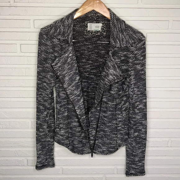 Saturday Sunday Anthropologie Black Moto Style Sweater, Women’s Size Medium - Picture 5 of 8
